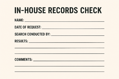 Picture of In-House Records Check